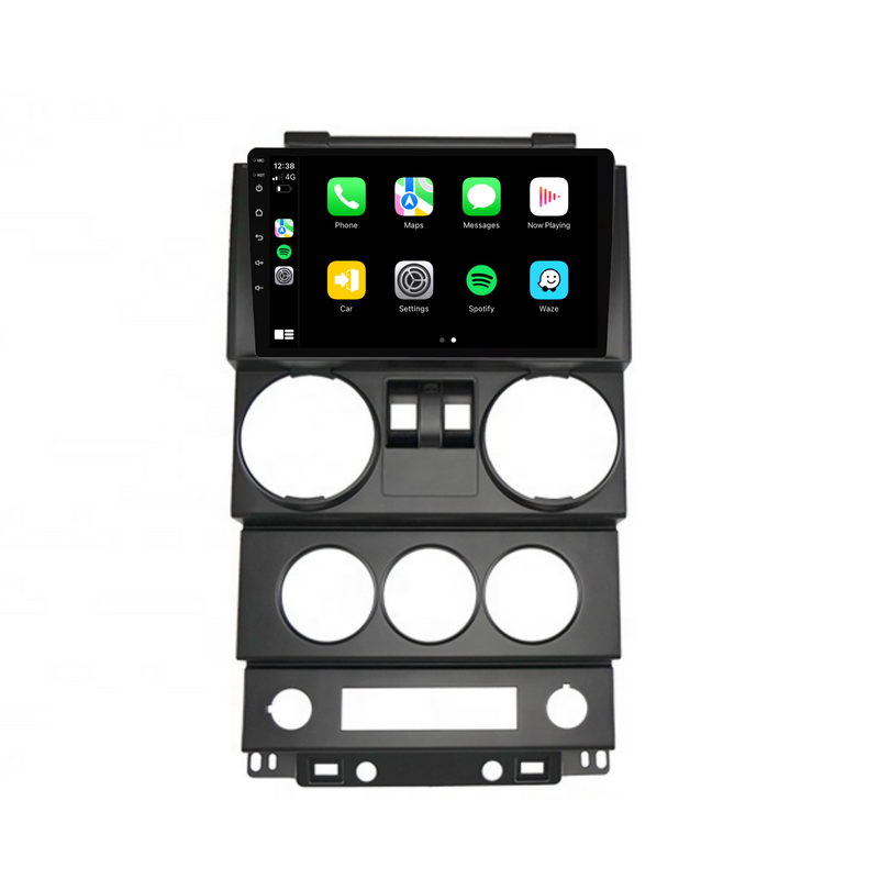 Load image into Gallery viewer, Jeep Wrangler 2 Door (2008-2010) Plug &amp; Play Head Unit Upgrade Kit: Car Radio with Wireless &amp; Wired Apple CarPlay &amp; Android Auto
