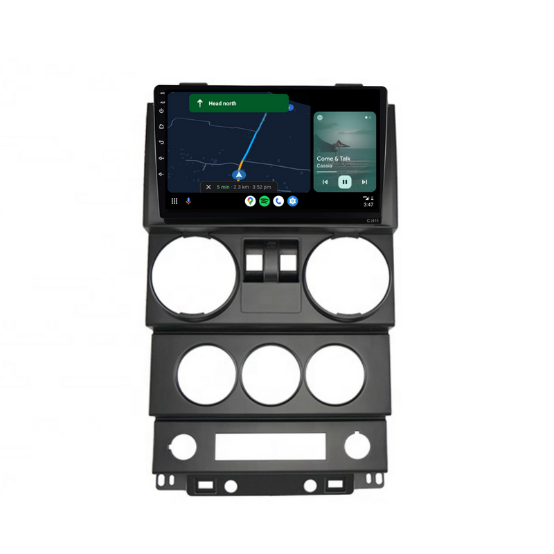 Load image into Gallery viewer, Jeep Wrangler 2 Door (2008-2010) Plug &amp; Play Head Unit Upgrade Kit: Car Radio with Wireless &amp; Wired Apple CarPlay &amp; Android Auto
