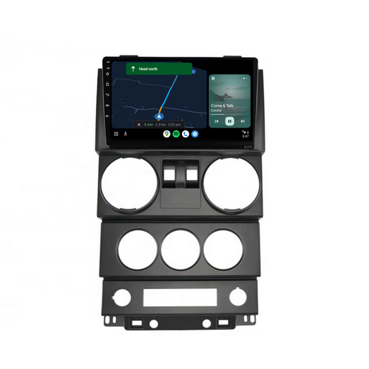 Jeep Wrangler 2 Door (2008-2010) Plug & Play Head Unit Upgrade Kit: Car Radio with Wireless & Wired Apple CarPlay & Android Auto