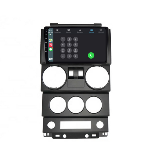 Jeep Wrangler 2 Door (2008-2010) Plug & Play Head Unit Upgrade Kit: Car Radio with Wireless & Wired Apple CarPlay & Android Auto