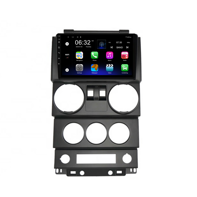 Load image into Gallery viewer, Jeep Wrangler 2 Door (2008-2010) Plug &amp; Play Head Unit Upgrade Kit: Car Radio with Wireless &amp; Wired Apple CarPlay &amp; Android Auto
