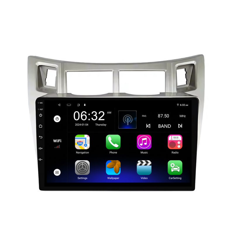 Load image into Gallery viewer, Toyota Yaris (2005-2011 Silver) - Plug &amp; Play Head Unit Upgrade Kit: Car Radio with Wireless &amp; Wired Apple CarPlay &amp; Android Auto
