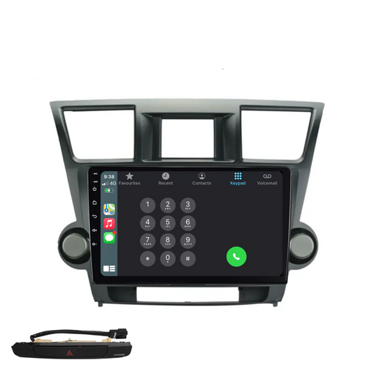 Toyota Kluger (2008-2014) Plug & Play Head Unit Upgrade Kit: Car Radio with Wireless & Wired Apple CarPlay & Android Auto