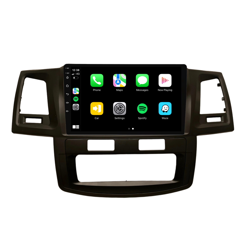 Load image into Gallery viewer, Toyota Hilux / N70 Auto AC - matte black (2008-2014) Plug &amp; Play Head Unit Upgrade Kit: Car Radio with Wireless &amp; Wired Apple CarPlay &amp; Android Auto
