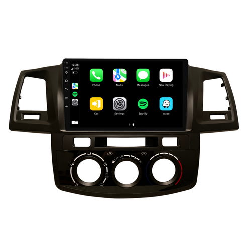 Toyota Hilux / N70 Manual AC - matte black (2005-2014) Plug & Play Head Unit Upgrade Kit: Car Radio with Wireless & Wired Apple CarPlay & Android Auto