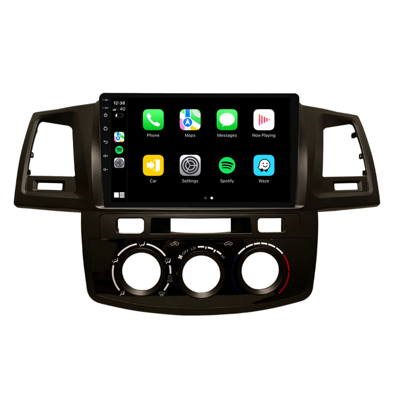 Load image into Gallery viewer, Toyota Hilux / N70 Manual AC - matte black (2005-2014) Plug &amp; Play Head Unit Upgrade Kit: Car Radio with Wireless &amp; Wired Apple CarPlay &amp; Android Auto
