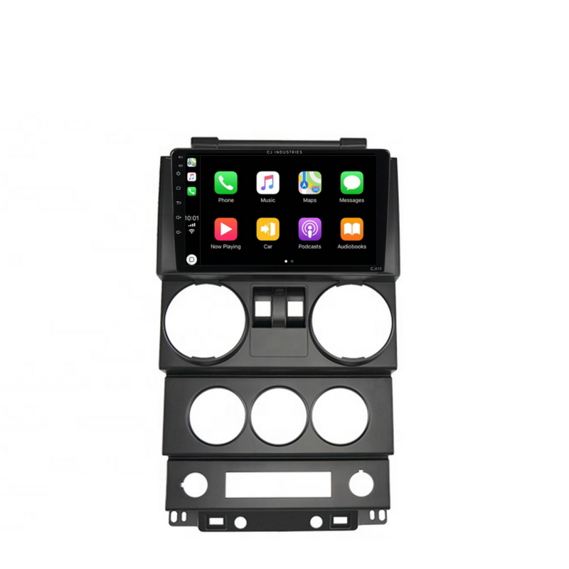 Load image into Gallery viewer, Jeep Wrangler 2 Door (2008-2010) Plug &amp; Play Head Unit Upgrade Kit: Car Radio with Wireless &amp; Wired Apple CarPlay &amp; Android Auto
